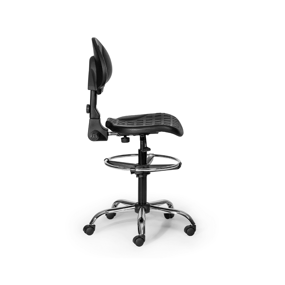 Ergonomischer PU Arbeitsdrehstuhl mit Chrom-Fußkreuz--1