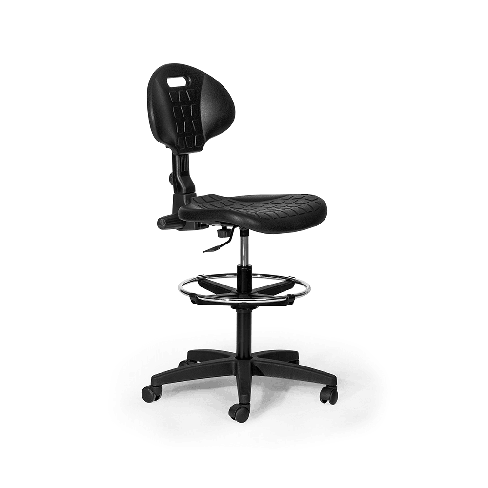 Ergonomischer PU-Counterstuhl mit Lehne--0